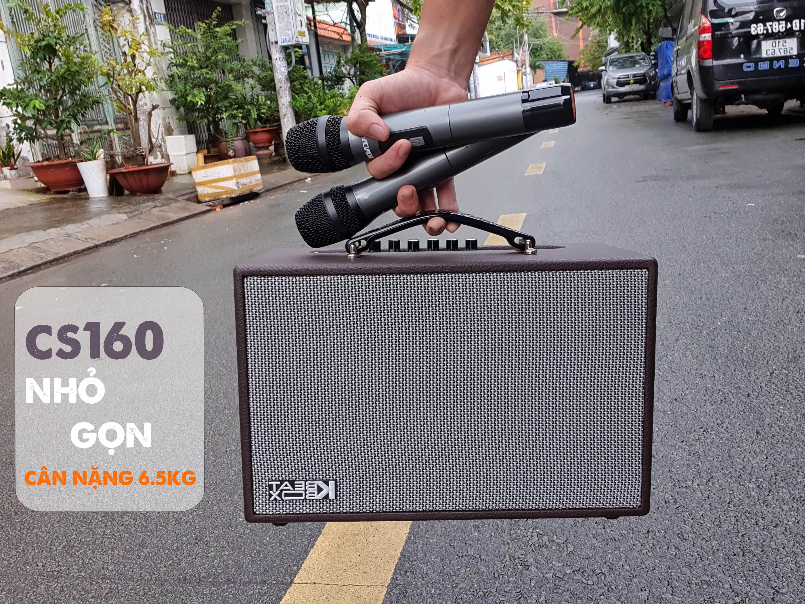 Loa nhập khẩu mỹ Loa xách tay karaoke Acnos CS160 công suất RMS 50W công suất Max lến đến 300W loa karaoke di dộng, tích hợp 2 micro UHF vỏ nhôm chất lượng cao BH 12 tháng
