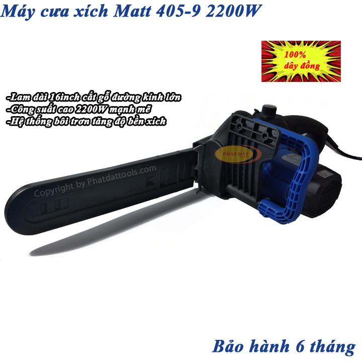 Máy Cưa Xích Dùng Điện MATT 405-9 Công Suất Lớn 2200W-BH 6 Tháng