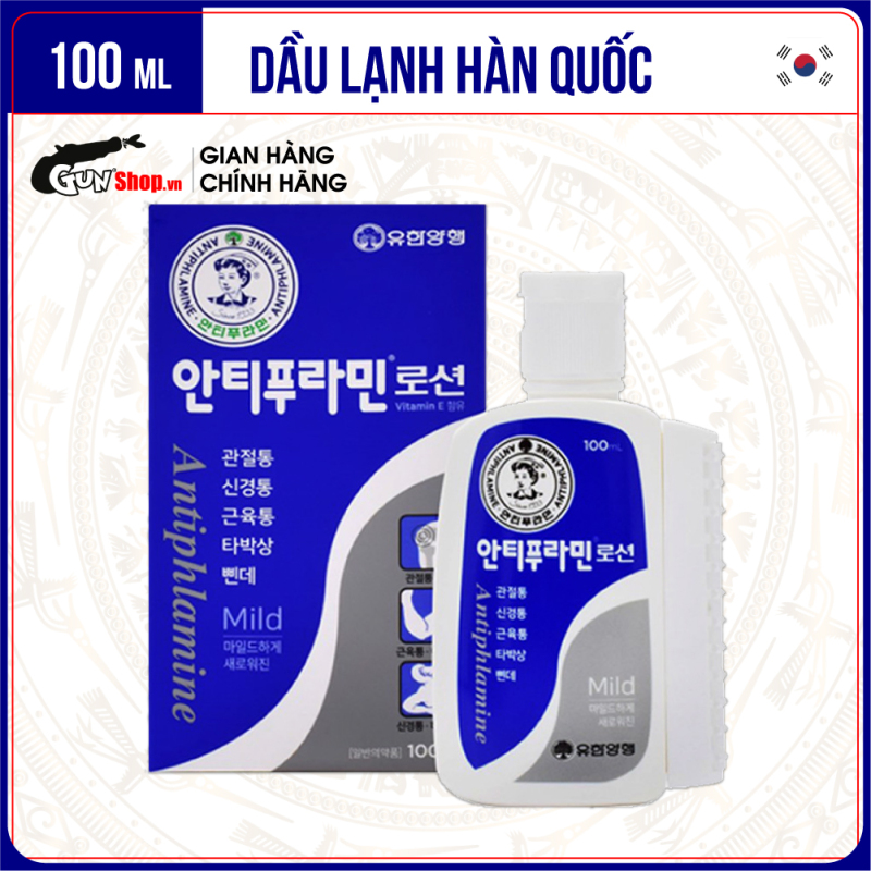 [Chai 100ml] Dầu lạnh Hàn Quốc xoa bóp massage Antiphlamine Mild | GUNSHOP