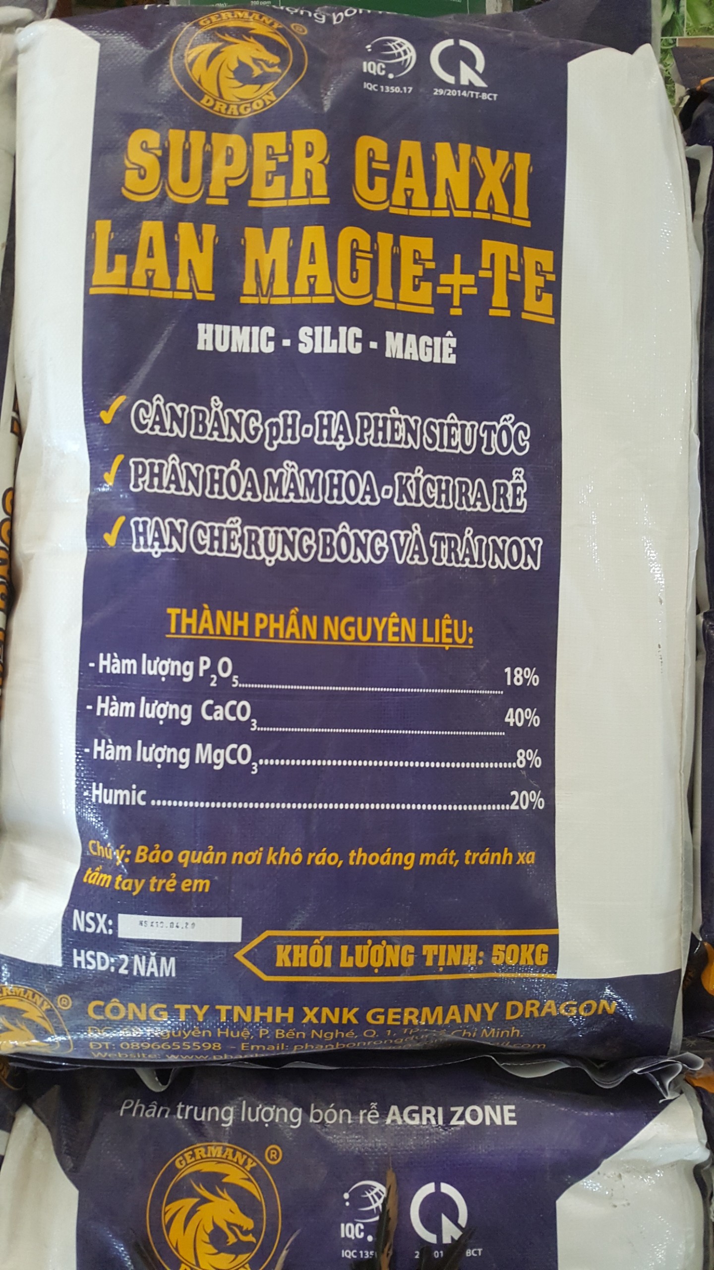 Phân bón SUPER CANXI LAN MAGIE + TE - Túi Zip 1Kg