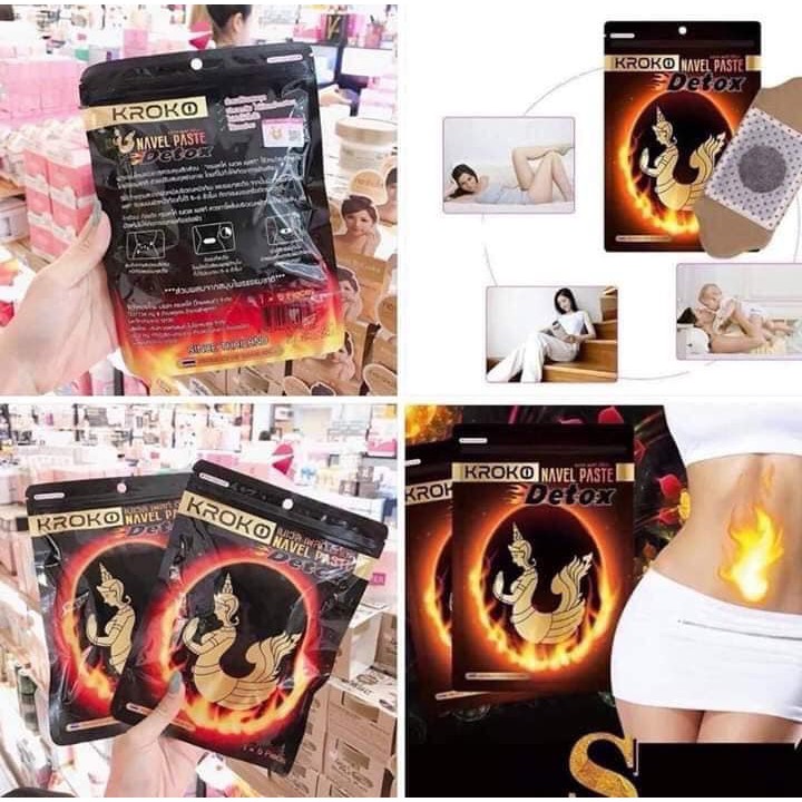 5 Miếng Dán Giảm Mỡ Bụng Kroko Thái Lan Navel Paste