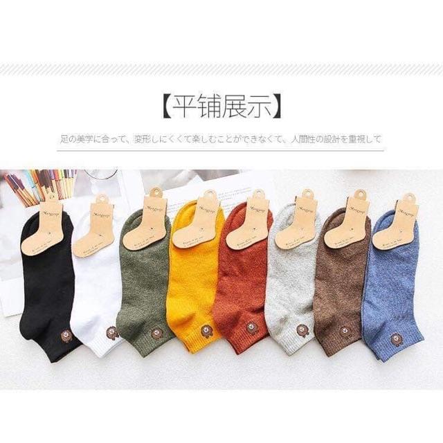 Set 5 đôi vớ tất gấu cổ ngắn hàn quốc- ảnh thật
