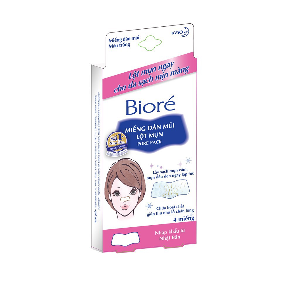 [HCM]Hộp 4 miếng dán mũi lột mụn Bioré