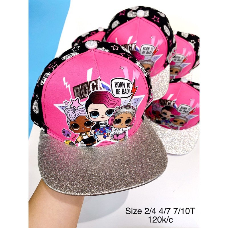 Mũ snapback bé gái hình búp bê lol hàng xuất uk