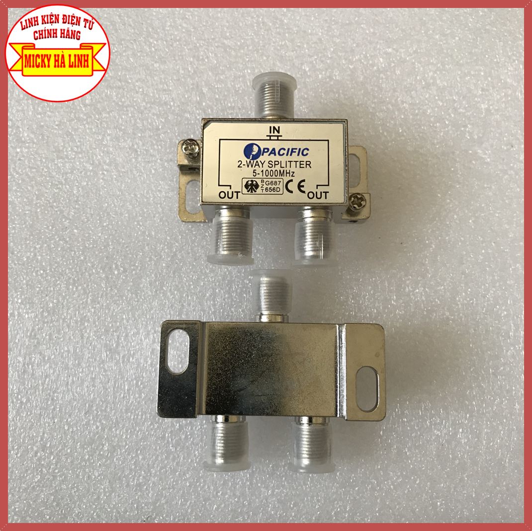 Bộ chia tín hiệu cáp pacific 1 ra 2 - dùng để chia tín hiệu đường truyền cáp chia 1 ra 2 tivi