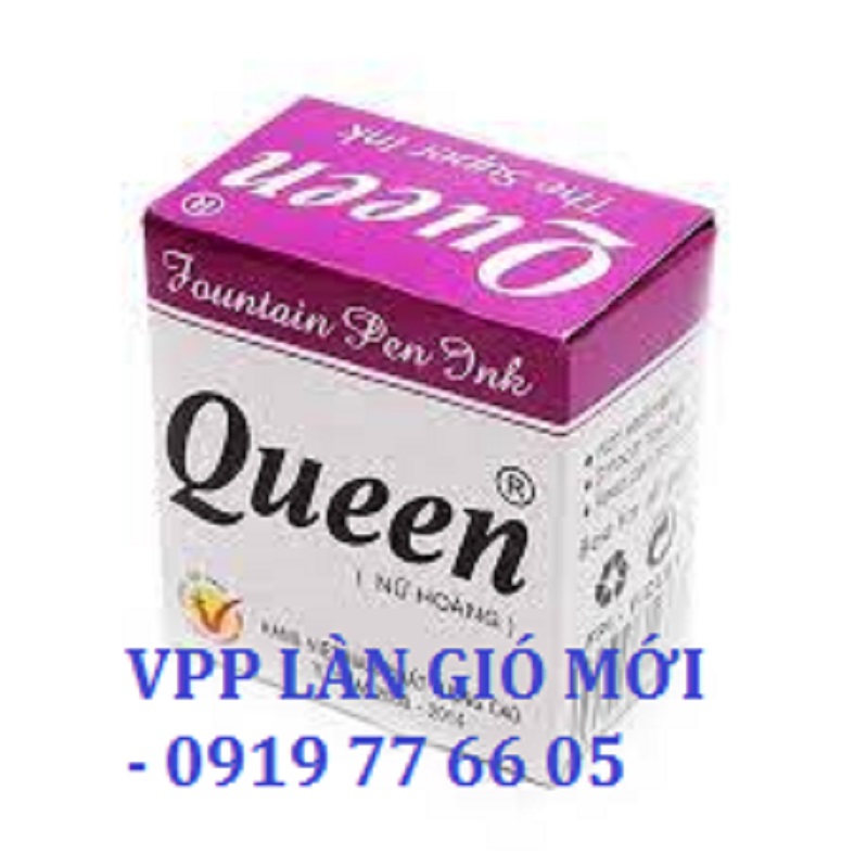 Mực Queen Tím - Mực bút máy Queen lọ 30ml VPP Làn Gió Mới
