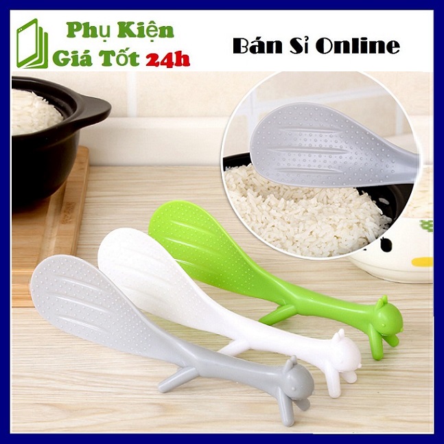 Vá Múc Cơm Chống Dính Hình Con Sóc - Muỗng Xúc Cơm Chống Dính - Muôi Xới Cơm ⚡ Siêu Bền ⚡