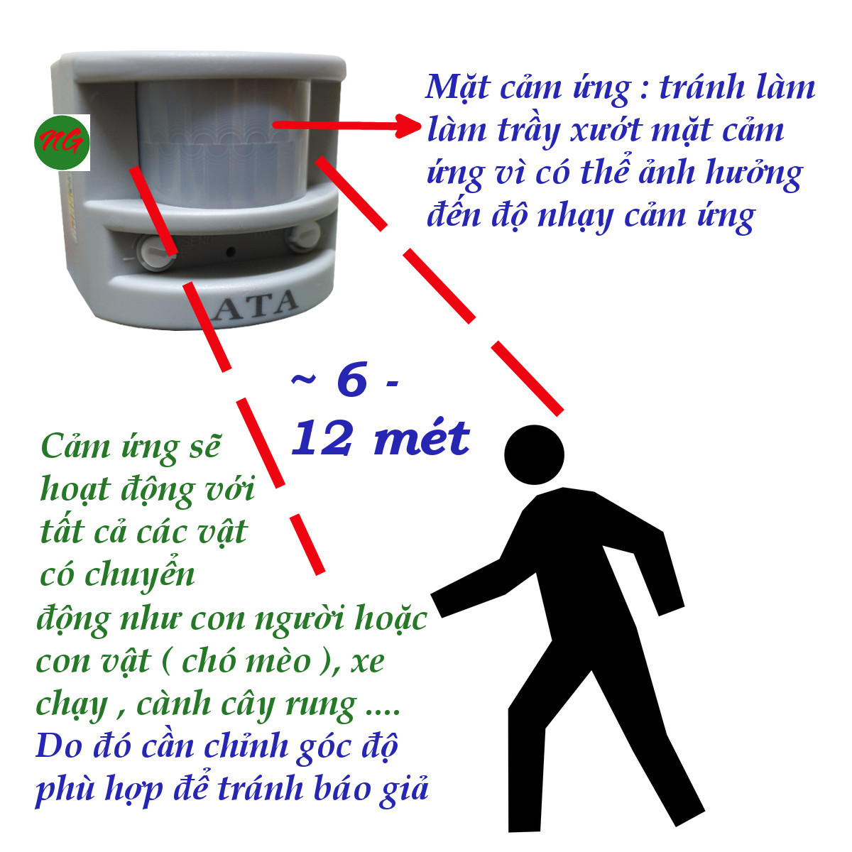 Chuông báo động cảm ứng hồng ngoại chống trộm 1 kiểu chuông âm thanh lớn
