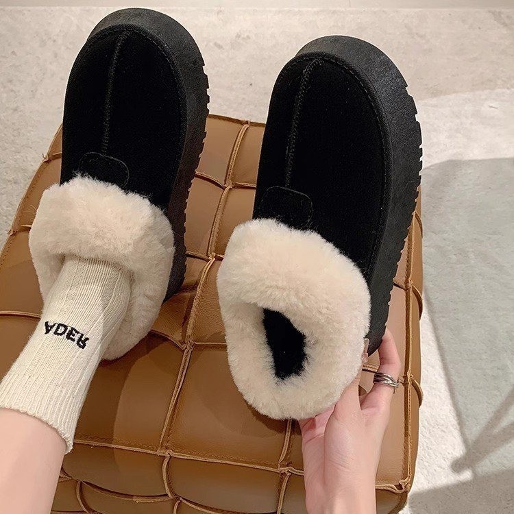 Giày Boot Lông Xù Phong Cách Hàn Quốc Thời Trang Mới Cho Nữ