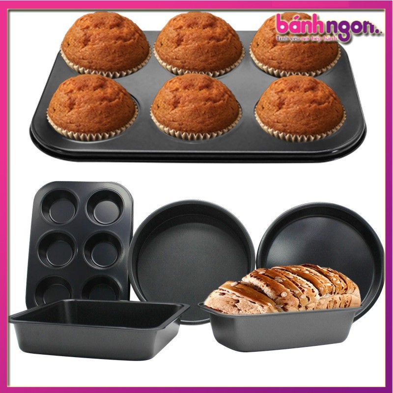 Khuôn nướng cao cấp,khuôn làm bánh mỳ.muffin,chessecake,mousse,pizza chất liệu thép cacbon phủ chống dính