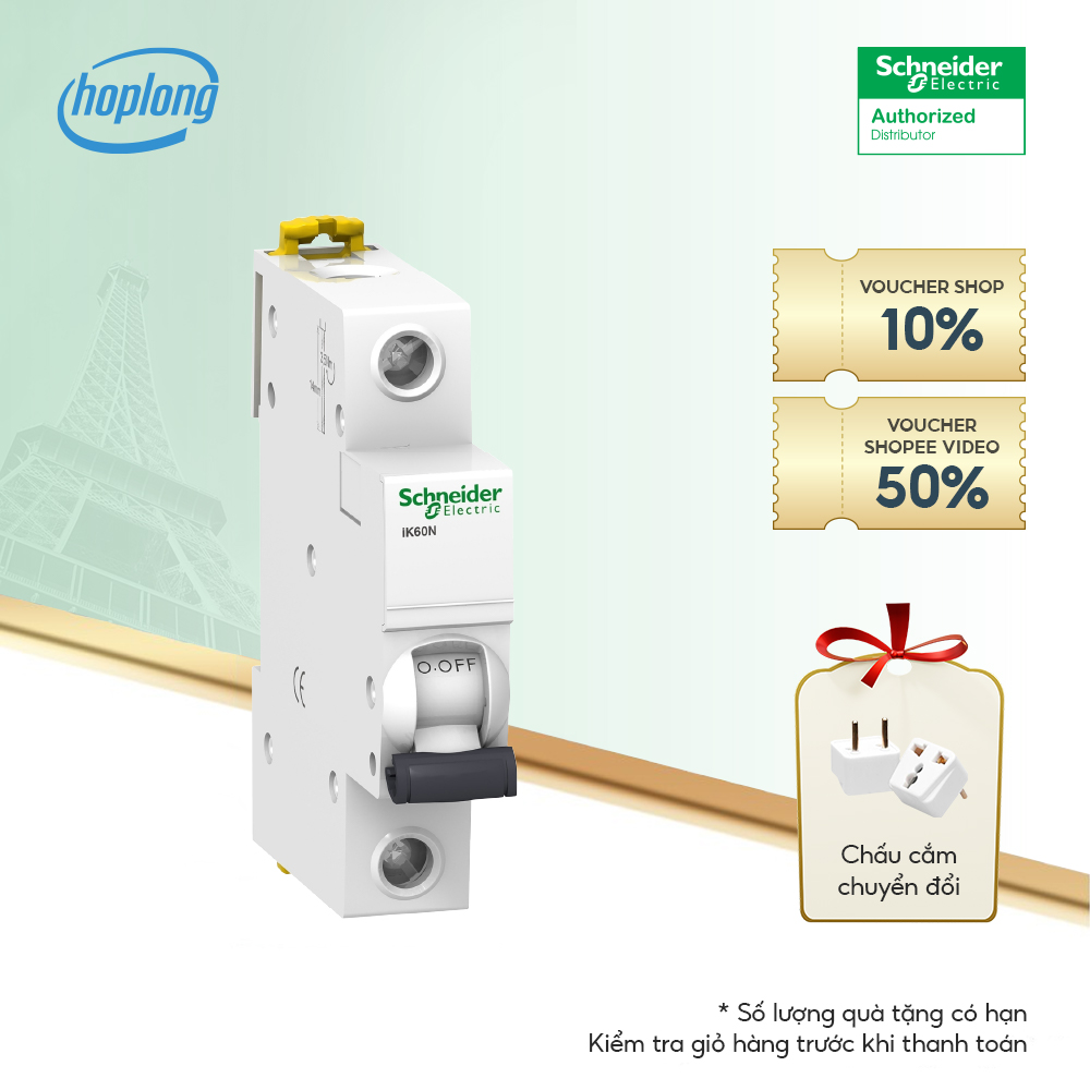 Cầu dao tự động mcb 1 pha 6-32a acti 9 ik60 schneider, aptomat a9k27106 a9k27110 a9k27116 a9k27120 a9k27125 a9k27132
