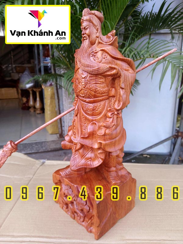 Tượng Quan Công gỗ hương cao 40cm - Tượng Phong Thủy Để Bàn - Quà Tặng Ý Nghĩa - Trang Trí Bàn Làm Việc - Trang Trí Nhà Cửa Decor