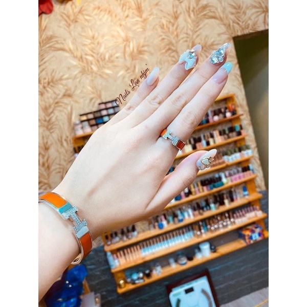 Nơ trắng đính móng tay - nơ bột MOON NAIL