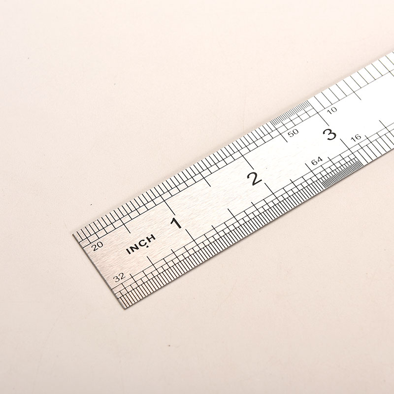 Thước kim loại không gỉ 30cm thước đo hệ mét Dụng cụ đo hai mặt chính xác 3cc