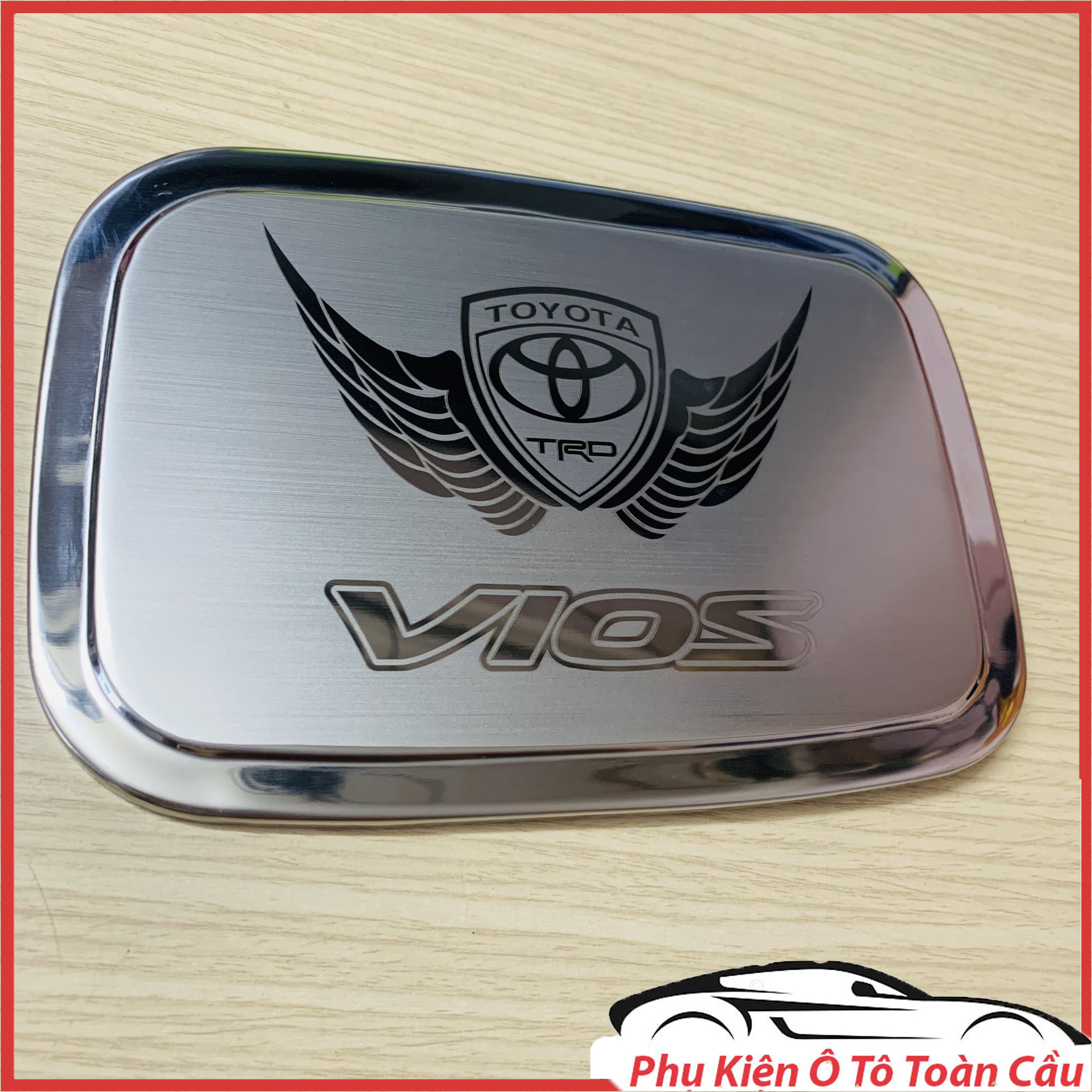 Ốp nắp xăng vios 2007-2012, 2019-2021 chất liệu inox cao cấp