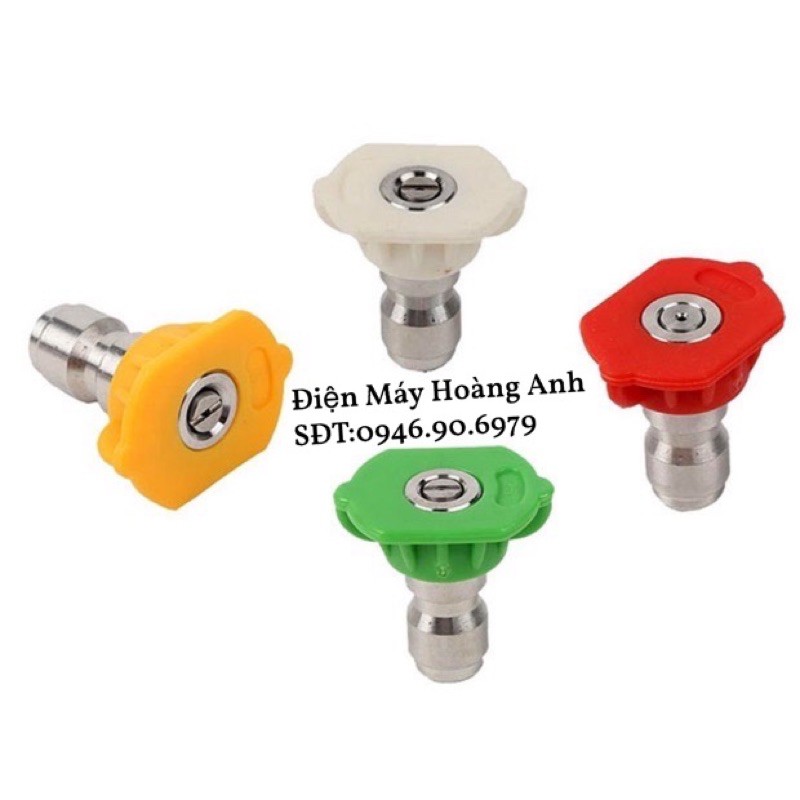 Béc phun - Đầu béc các góc 0 độ-15 độ-25 độ-40 độ gắn súng xịt rửa của máy rửa xe áp lực cao - Ren nối nhanh 1/4 inch