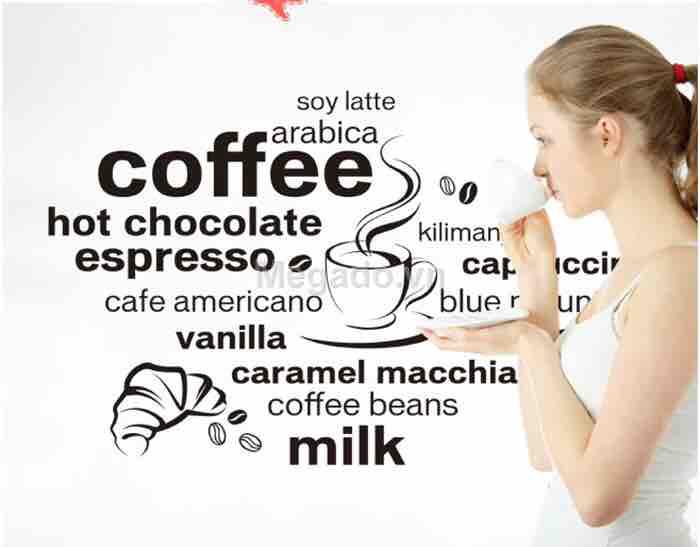 Decal tranh dán tường coffee