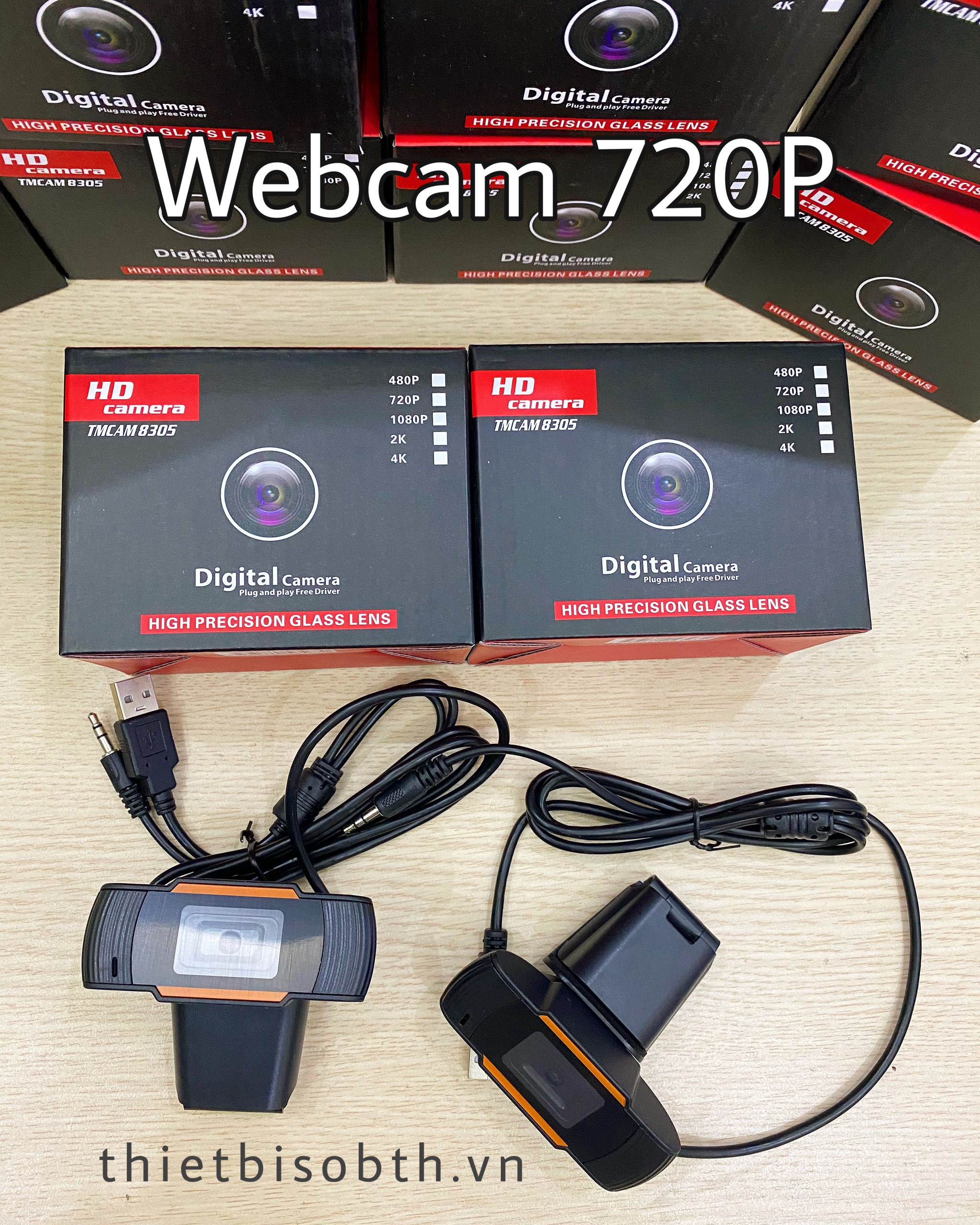 Webcam máy tính hình ảnh 720P, có micro Dùng học tập Online