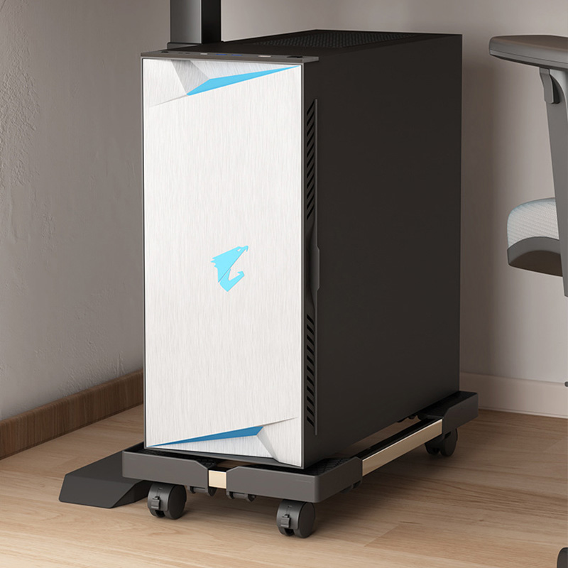 JJT [Miễn Phí Vận Chuyển]Đế PC, có thể điều chỉnh độ rộng Chân đế máy tính, chân đế, chân đỡ, giá đỡ, chân đế máy tính - Case CPU Holder Stand with Wheels for Computer Case, chân đế máy tính Lắp bánh xe chắc chắn Xe đẩy không tay cầm đa năng Fiber Tech, G