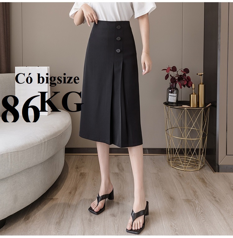 Chân váy xòe 3 nút mũm mĩm store váy có bigsize 86kg