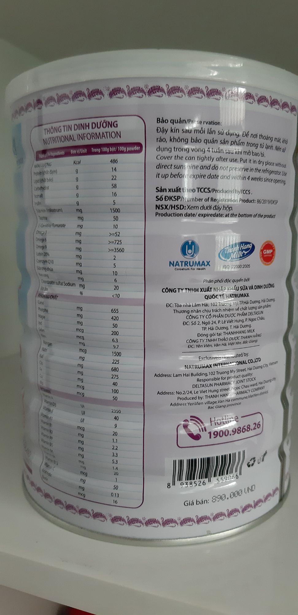 [HCM]Sữa non Natrumax Diabet 800g