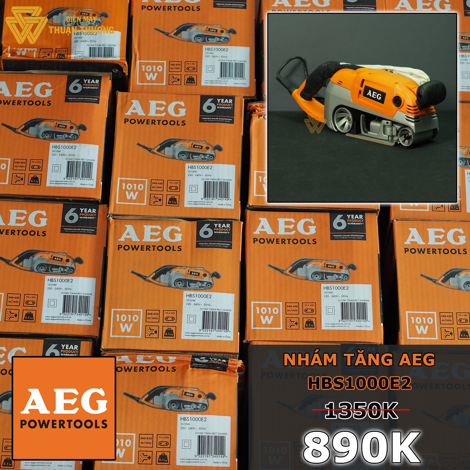 [HCM][Khuyến Mãi Xả Kho]Máy Chà Nhám Tăng AEG HBS1000E2