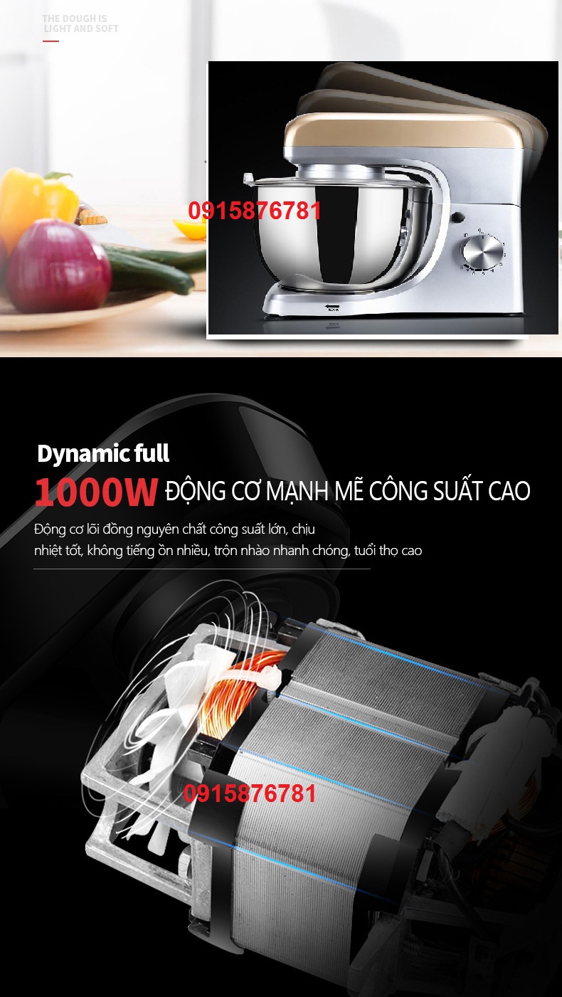 máy nhào bột đánh bột đánh trứng 5l  CÔNG SUẤT 1000W