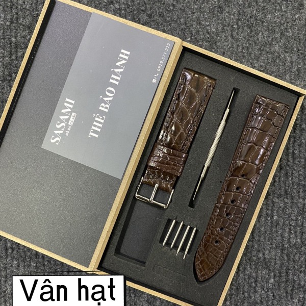 T. Dây đồng hồ DA CÁ SẤU [ DA THẬT 100% ], SẢN PHẨM GỒM : 1 DÂY + 1 KHÓA, TẶNG 1 HỘP, 4 CHỐT và 1 CÂY THAY DÂY bán chạy