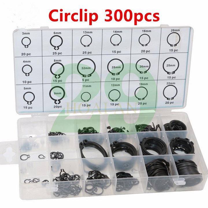 Vòng phanh chân trục circlip 300 chiếc nhiều size kích cỡ khác nhau Tặng Găng Tay Bảo Hộ