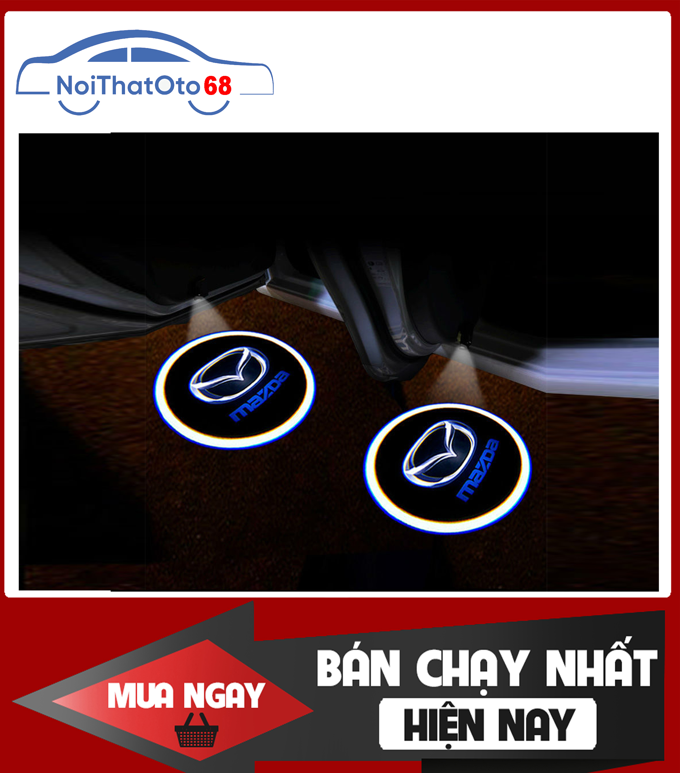 Đèn cảnh báo mở cửa chiếu Logo,  thương hiệu MAZDA