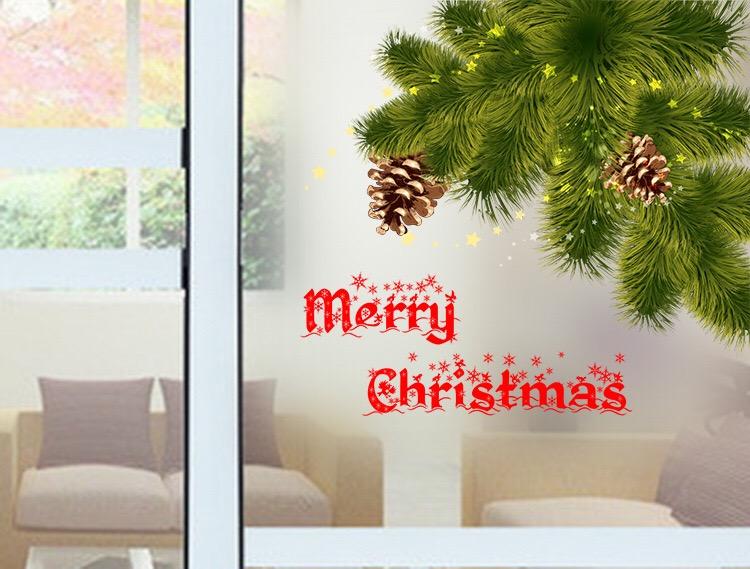 [HCM]Decal Dán Kính Cao Cấp - Cây Thông Giang Sinh ( 60x58 )-DK7076