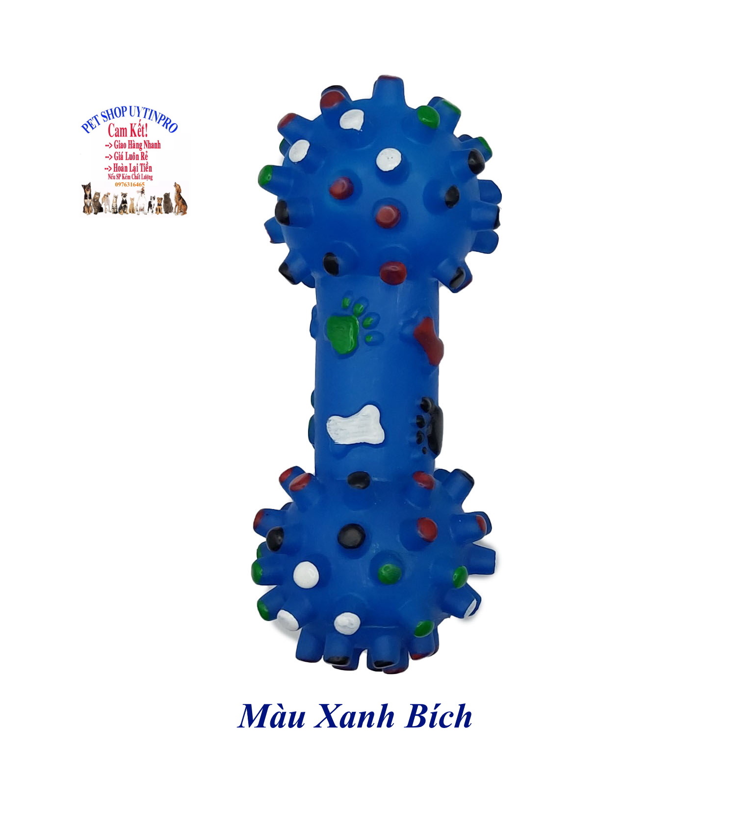 [Hoàn tiền 10%]  ĐỒ CHƠI CHO THÚ CƯNG CHÓ MÈO Hình quả tạ dài 16cm Phát ra tiếng kêu Cho thú cưng thư giãn - Pet shop Uytinpro