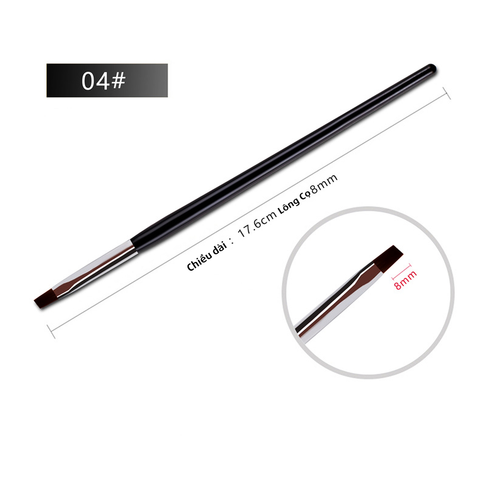 Set 5 Cọ Bản Vẽ Móng Cán Đen