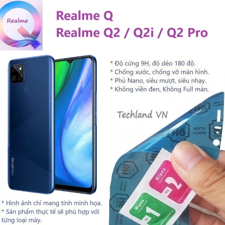 Cường Lực Phủ Nano Realme Q / Q2 / Q2i / Q2 Pro 4G / 5G - Trong Suốt, Không Full Màn, Không Viền Đen