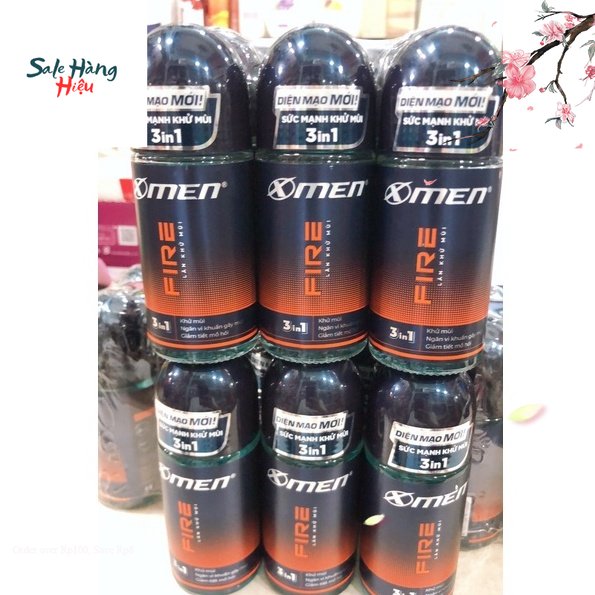 Lăn khử mùi x-men 3in1 hương wood/fire /active 50ml