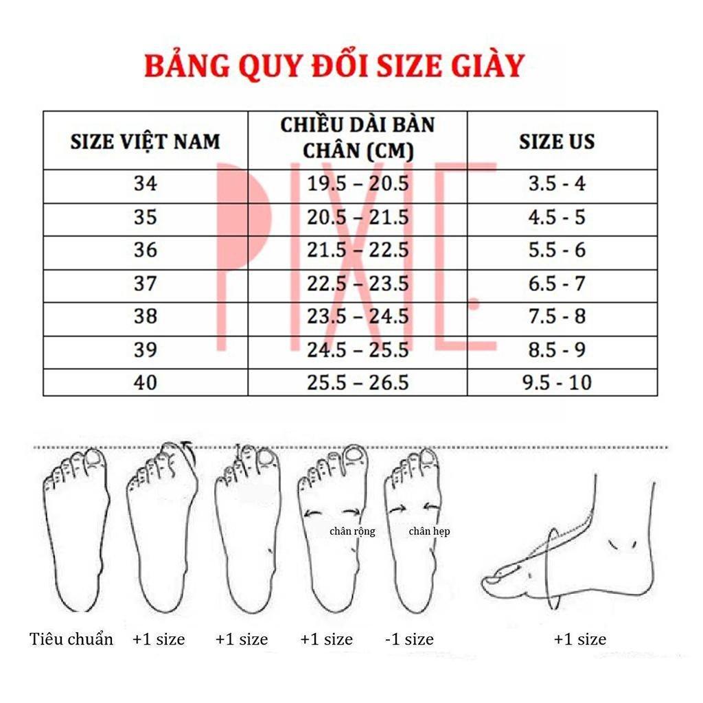 Guốc Cao Gót 5cm Quai Kẻ Ngang Pixie E117