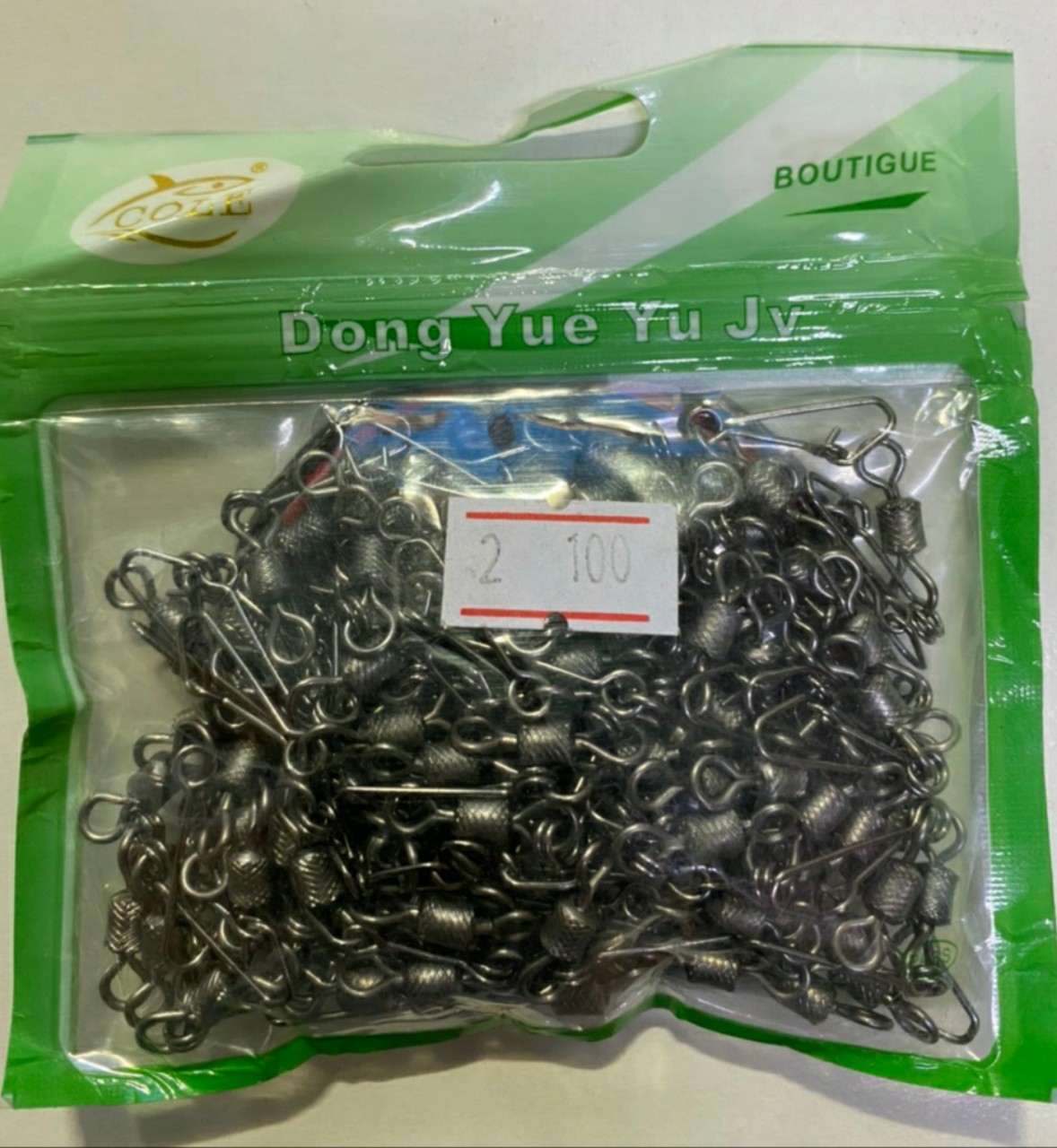 100 CÁI KHÓA 2 VÒNG CHỐNG XOẮN TẢI CÁ 36KG