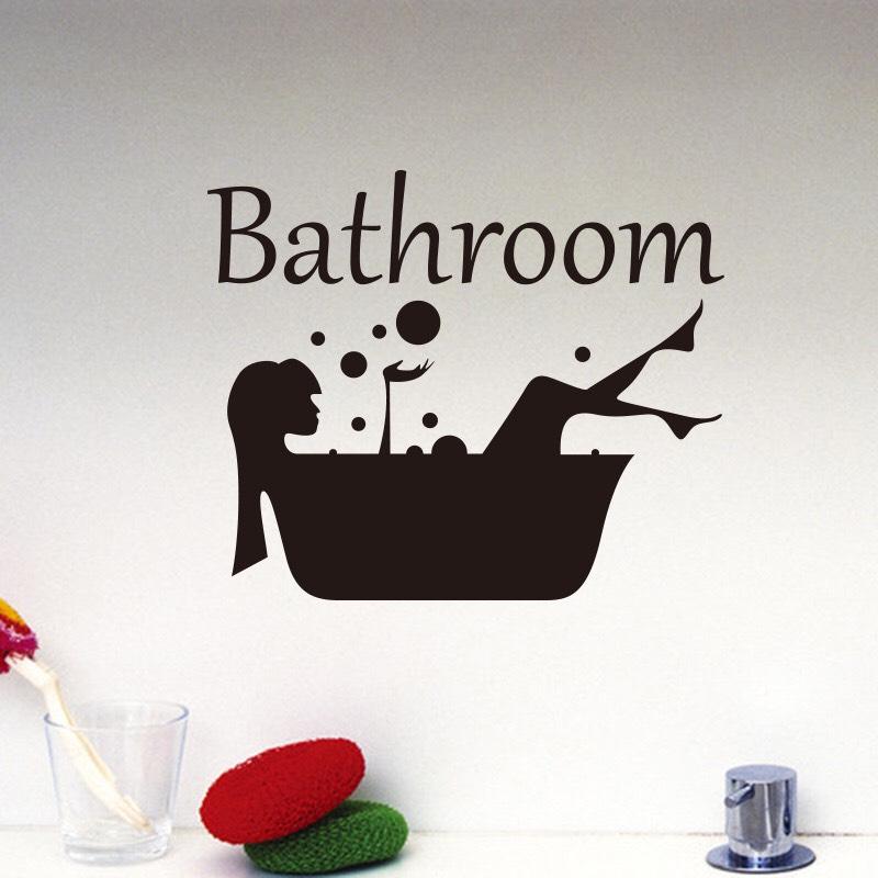 Decal trang trí tường - Cô Gái Đen Bathroom