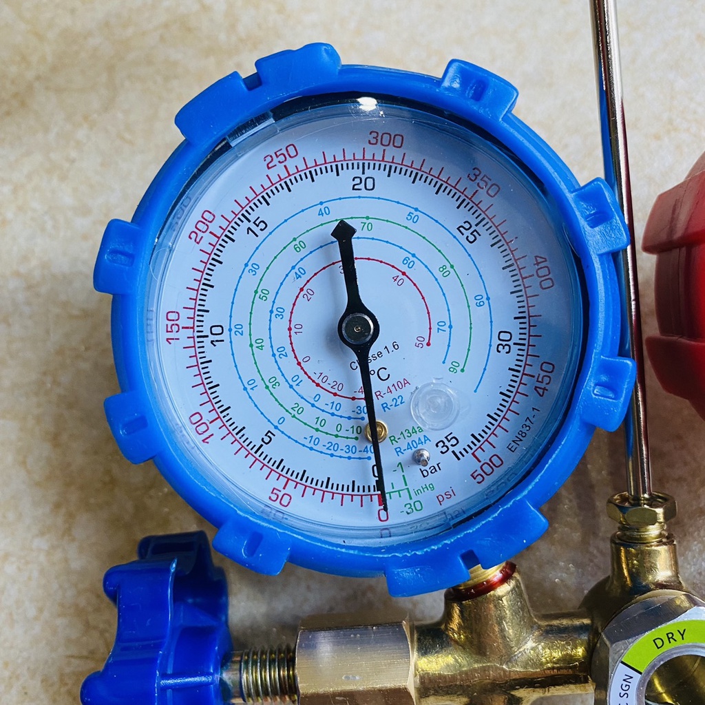 Bộ đồng hồ đôi nạp gas điều hoà, đo áp suất gas máy lạnh, kèm dây nạp chuyên dụng
