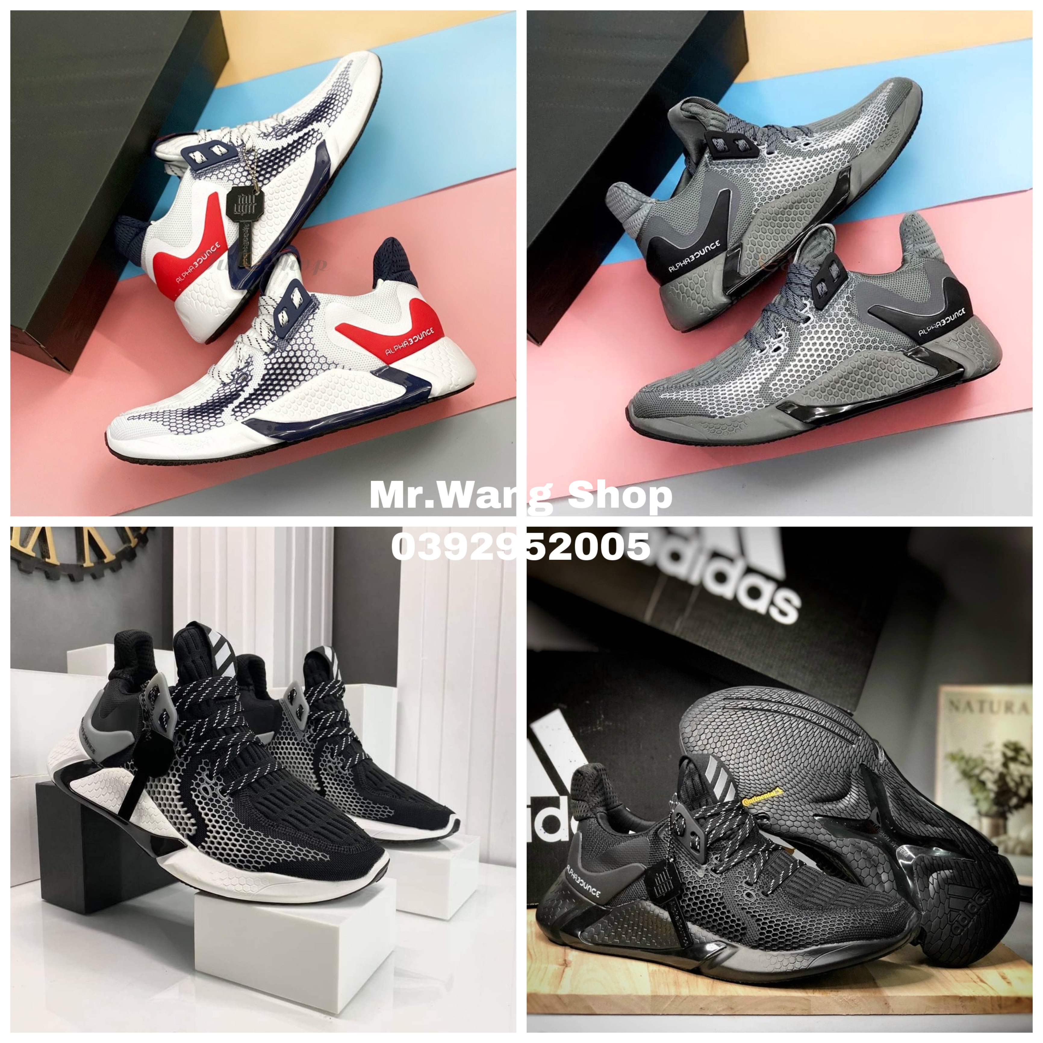 [Fullbox,Bill,Tag + Tất + Lọ tẩy trắng] Giày thể thao Adidas Alphabounce 2020