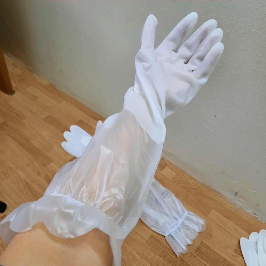 Găng tay cao su lót nỉ 2 lớp