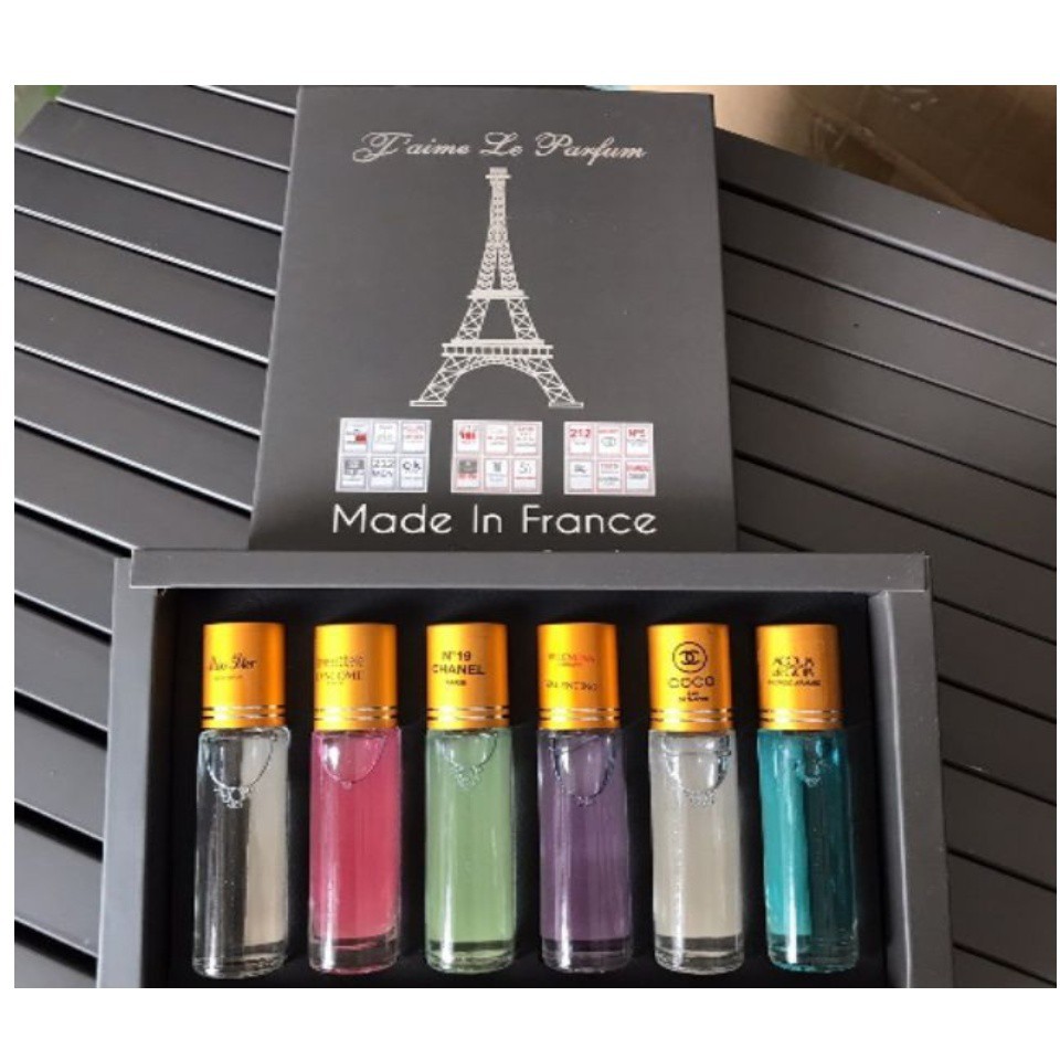 Set 6 chai nước Hoa Pháp mini nam nữ ( Dạng Lăn )