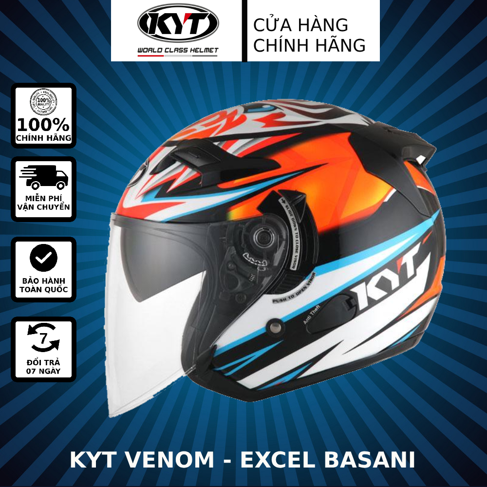 MŨ BẢO HIỂM KYT VENOM - EXEL BASANI