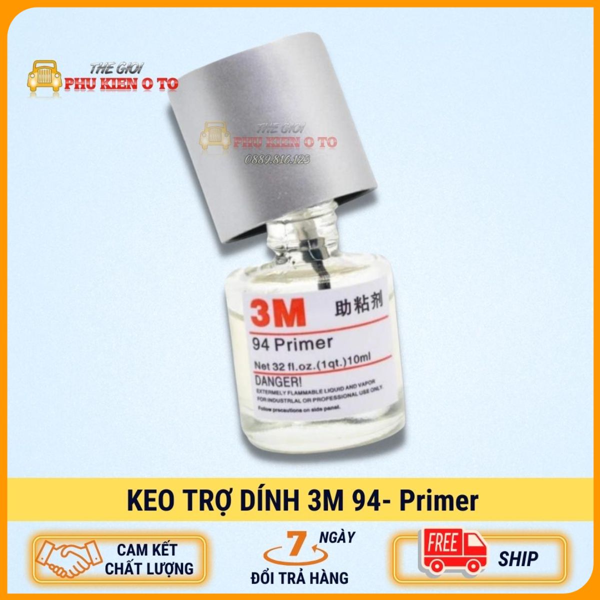 Keo trợ dính 3M 94 Primer 10ml tăng độ kết dính cho băng 2 mặt hỗ trợ dán phụ kiện xe