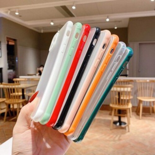 Ốp Lưng Iphone Chống Sốc Bảo Vệ Camera Lưng Nhám Viền Màu