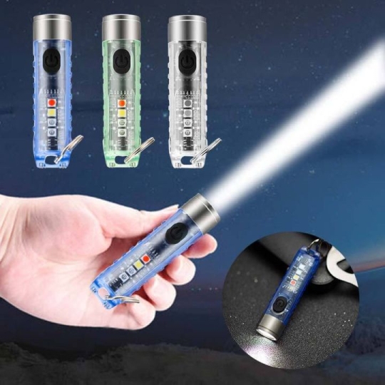 Đèn Pin Siêu Sáng LED T011 💝 Freeship 💝 đèn pin led mini trong suốt, đèn móc khoá nhỏ gọn