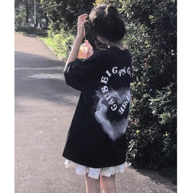 Áo phông tim khói Chất cotton su