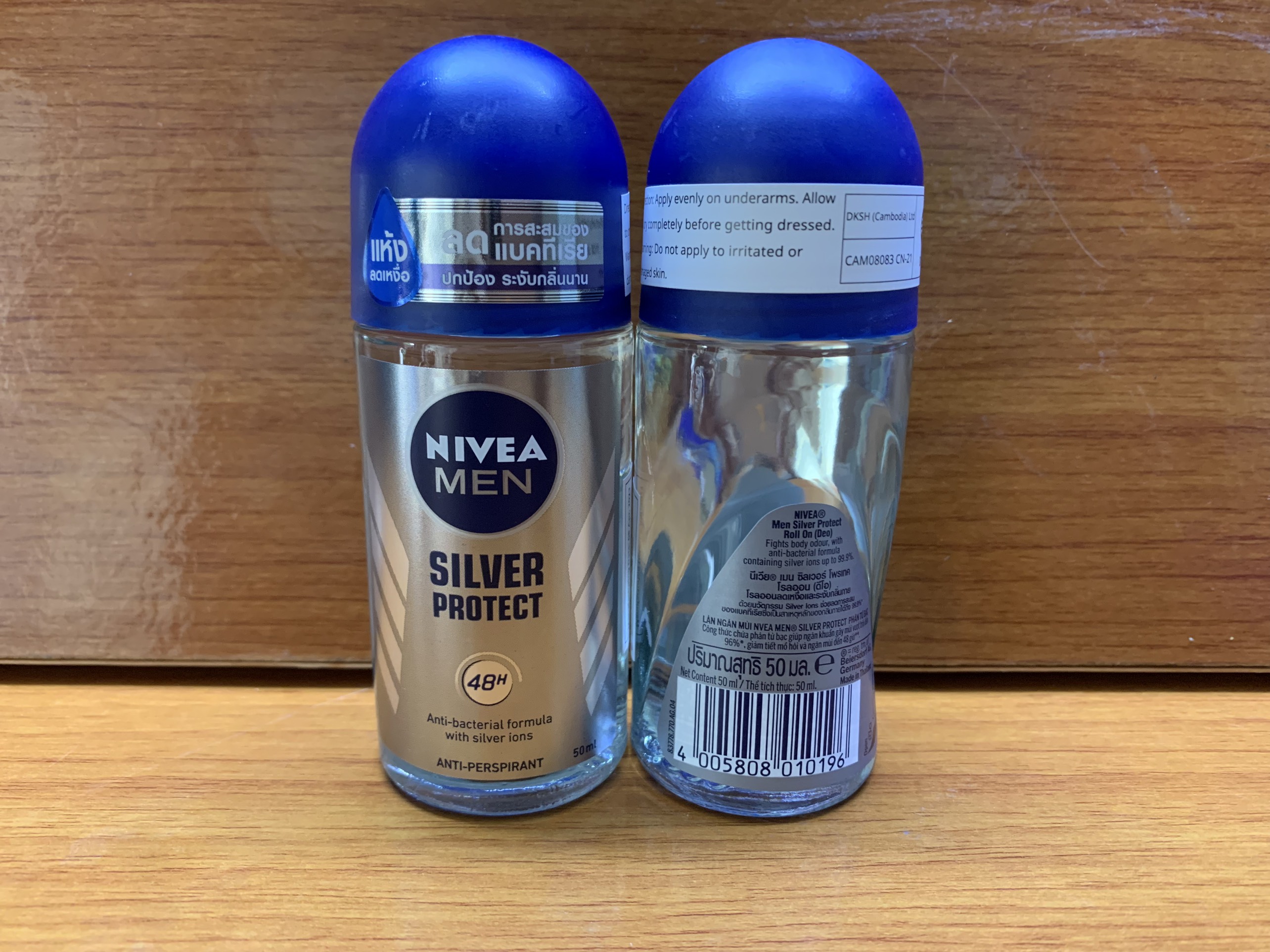 COMBO 2 chai Lăn khử mùi Nivea Men Silver Protect phân tử bạc 50ml Thái lan