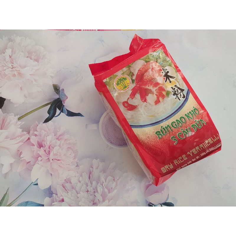 Sỉ 1 cây Bún Gạo Khô 3 Cây Dừa 500g