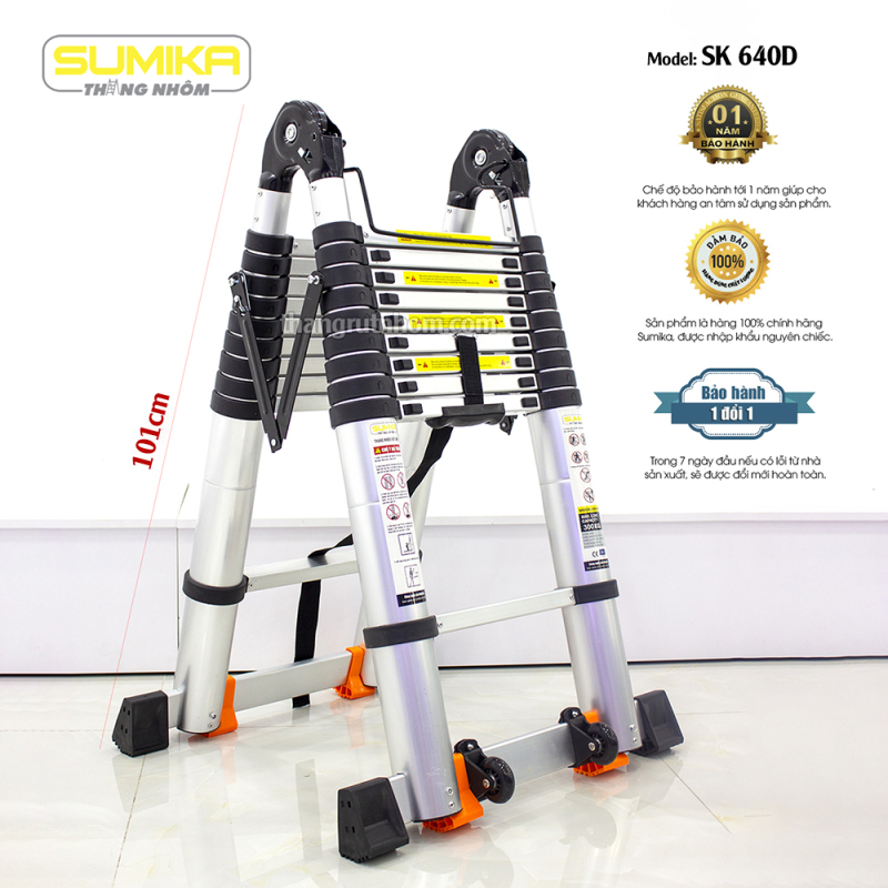 SK640D Thang nhôm rút đôi Sumika SK640D (Màu đen - A 3.2M